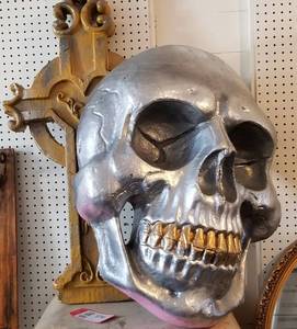 lot 174 image: Large Foam Skull and Cross