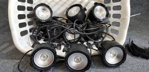 lot 95 image: (9) 4 LED Par Can Lights