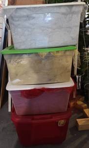 lot 263 image: (4) Totes of Shiny Mesh Fabric