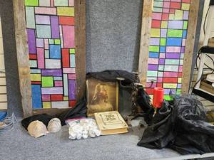 lot 210 image: Decor and Stands for Monk Room