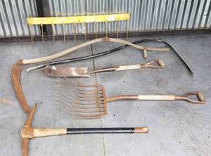lot 235 image: Antique Farm Tools
