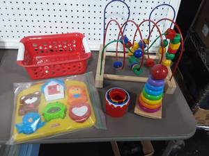 IKEA Busy Bead Toy & Stacking Cups, Fisher Price Puzzle, Playschool Stacking Toy