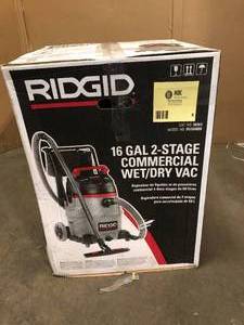 RIDGID 16 Gal. 2-Stage Commercial WetDry Shop Vacuum with Fine Dust Filter, Good Condition - Review all pictures Customer Return