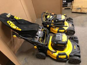 Lot of 2 DEWALT 21.5 in. 20-Volt MAX Lithium-Ion Cordless Battery Walk Behind Push Mower - NOT CHECKED - NO BATTERY & CHARGER - Review all pictures