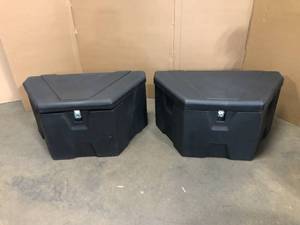 Lot of 2 Buyers Products Company 18 in. x 19 in. x 36 in. Matte Black Plastic Trailer Tongue Truck Tool Box - Review all pictures - New