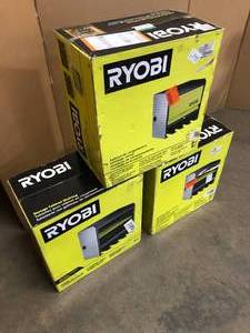Lot of 3 Assorted RYOBI Steel 2-Shelf Wall Mounted Garage Cabinet in Black (17 in W x 11 in H x 19 in D) - Review all pictures