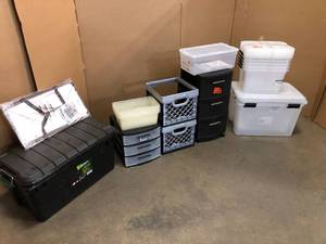 Mixed Lot of assorted Bins and Laundry Baskets - Various Models - Review all pictures