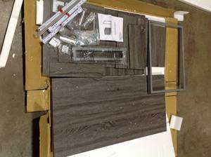 Coaster Office Desk with File Drawer and Reversible Set-Up Weathered Grey - has damage - review all pictures