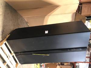 Husky Extra Wide Heavy Duty Welded 20-Gauge Steel Freestanding Garage Cabinet in Black (42 in. W x 82 in. H x 24.6 in. D) - Has Damage - Review all pictures