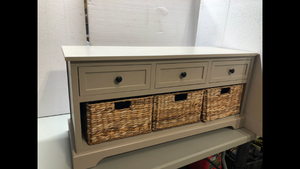SAFAVIEH Damien 3-Drawer Wood Storage Unit in Vintage Grey - Damaged - Review all pictures