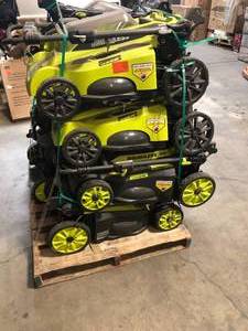Mixed Lot of Ryobi Lawn Mowers - Battery Powered - Not Checked - Review all pictures