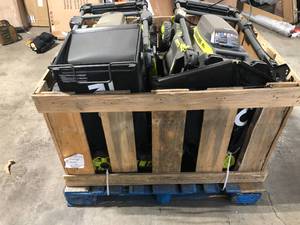 Mixed Lot of 4 Ryobi Battery Powered Lawn Mowers - Not Checked - Review all pictures