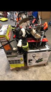 Mixed Lot of Lawn Items - Push Mower, Trimmers Various Models and Conditions - Customer Returns - Review all pictures
