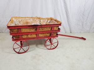 New Rustic Farmhouse Metal Wagon Planter