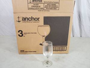 Case of 24 New Anchor Pear Wine Glasses