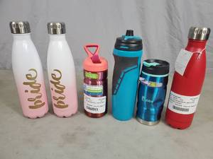 6 New Assorted Water Bottles  Tumblers