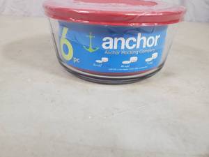 New 6 Piece Anchor Hocking Glass Food Storage Set