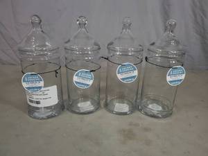 4 New Anchor Hocking Pagoda Jars with Lids