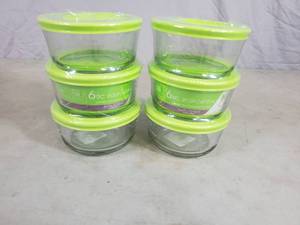 2 New 6 Piece Kitchen Classics Glass Food Storage Sets