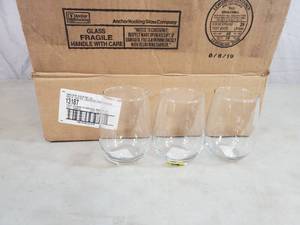 15 New Anchor Hocking Vienna Stemless Wine Glasses