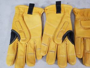 2 New Pair of Reinforced Leather Work Gloves