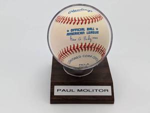 lot 19 image: Paul Molitor Hand-Signed Baseball Inscribed 93 WS MVP with Display  Field of Dreams Certified