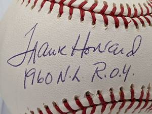 lot 58 image: Frank Howard Hand-Signed Baseball Inscribed 1960 N.L. R.O.Y.