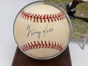 lot 60 image: George Kell Hand-Signed Baseball and 8x10 Photo