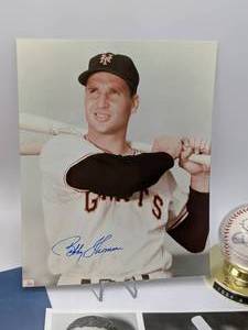 lot 61 image: Group of Hand-Signed MLB Baseballs and Photos Don Larson, Clete Boyer, Willie Crawford, Bobby Sherman, and More