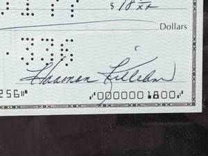 lot 16A image: Harmon Killebrew Hand-Signed Personal Check with Display