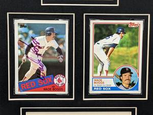 lot 70 image: Wade Boggs Signed 14x18 Custom Matted Baseball Card Display with 1983 Topps Rookie Card JSA COA & SOP Hologram