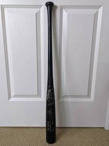 lot 25 image: Pat Mears Minnesota Twins Game-Used and  Hand-Signed Baseball Bat w Certification