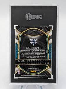 lot 107 image: 2020 Select LaMelo Ball Green, White, Purple Prizm Rookie Card