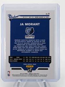 lot 113 image: 2019 Ja Morant Donruss The Rookies Rookie Card