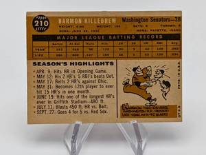 lot 11 image: 1960 Harmon Killebrew Topps Baseball Card