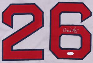 lot 72 image: Wade Boggs Signed Boston Red Sox Gray and Red Jersey JSA Certified