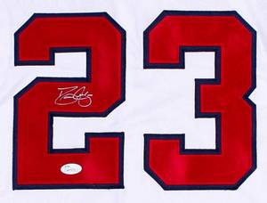 lot 80 image: David Justice Signed Braves Jersey JSA Certified