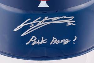 lot 73A image: Byung-ho Park Signed Twins Full-Size Replica Batting Helmet Inscribed Park Bang Schwartz COA