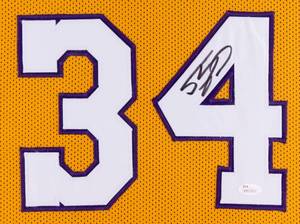 lot 99 image: Shaquille ONeal Signed Lakers 35x43 Custom Framed Jersey JSA COA