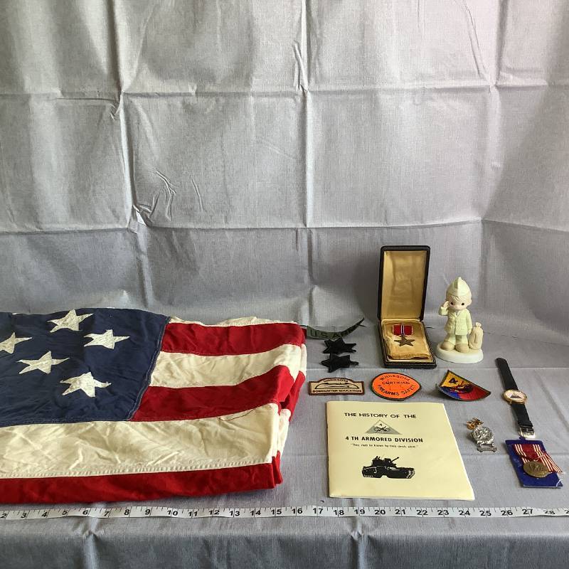 USA Flag and Army Memorabilia