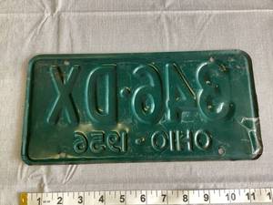 1956 Ohio License Plate