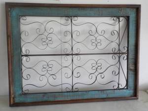 Wood and Metal Wall Hanging 44 x 33...