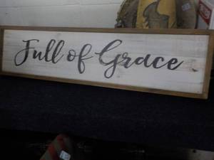 Full of Grace Wood Sign 40 x 10...