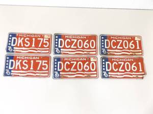 Vintage 1976 Michigan License Plate Pairs
