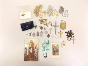 Lot of Vintage Catholic and Christian Crucifixes, Symbols, etc.