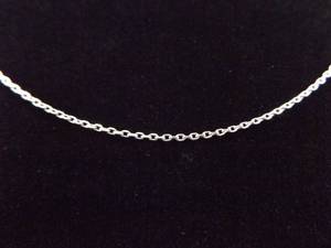 14k White Gold Round Link Necklace