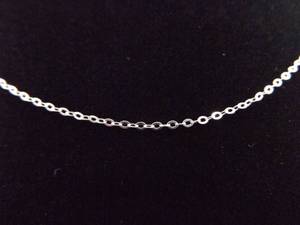 14k White Gold Oval Link Necklace