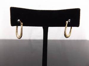 10k Yellow Gold Horseshoe Hinged Latch Earrings