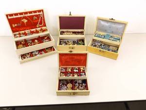 4 Jewelry Boxes FULL of VERY NICE Vintage Costume Jewelry