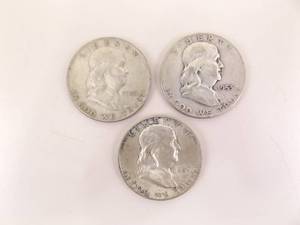 3 Franklin Half Dollars